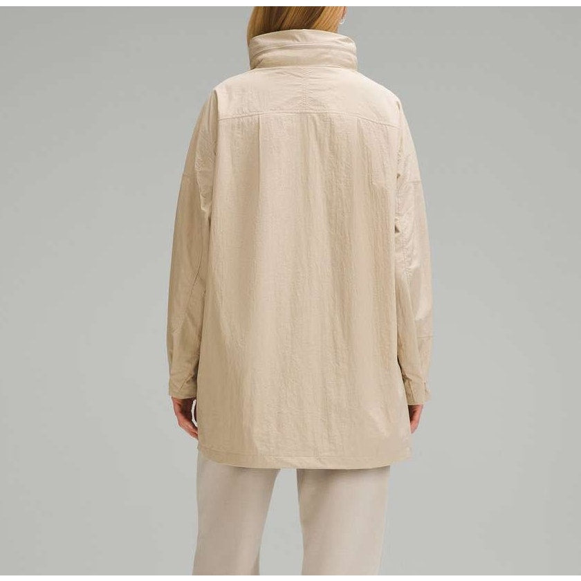 Lululemon Hooded Mid-Length Utility Jacket Trench Beige XS