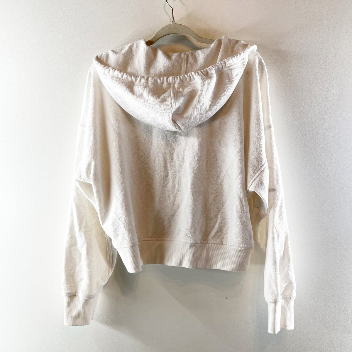 Aerie Cream White Half-Zip Hoodie Sweatshirt Medium