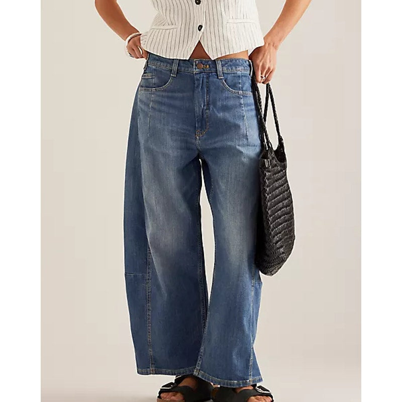 Pilcro by Anthropologie The Kenna Mid-Rise Denim Heritage Barrel Jeans Blue 32