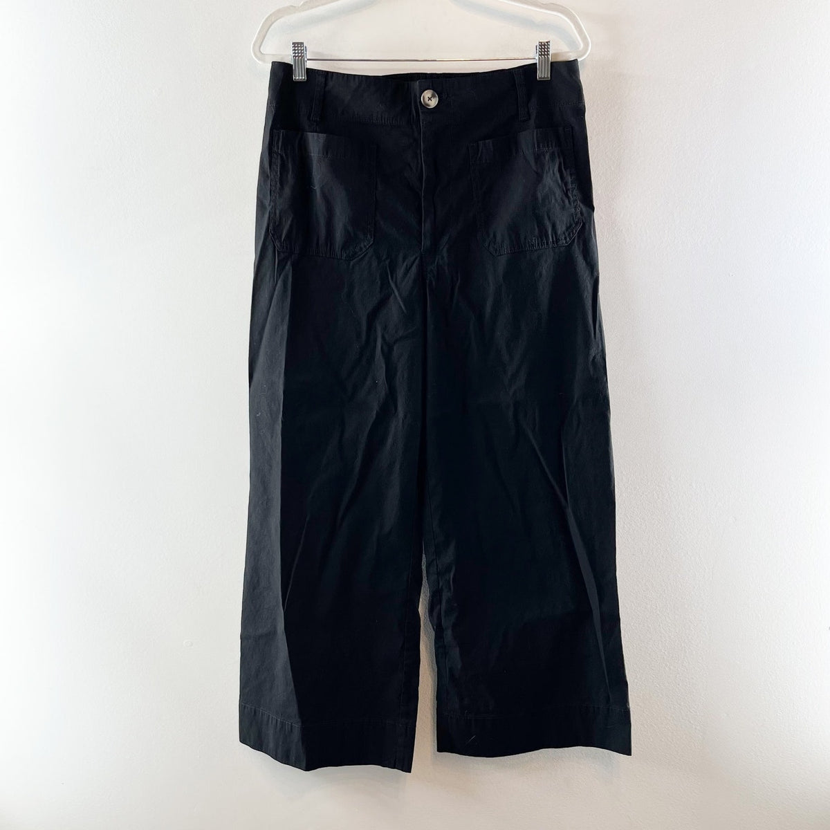 Maeve Anthropologie The Colette High Rise Cropped Wide Leg Pants Black 31 / 12