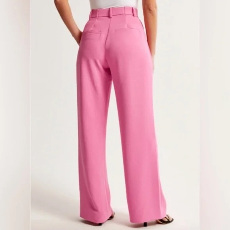 Abercrombie & Fitch Sloane Tailored Pant Trousers Pink 16 Petite