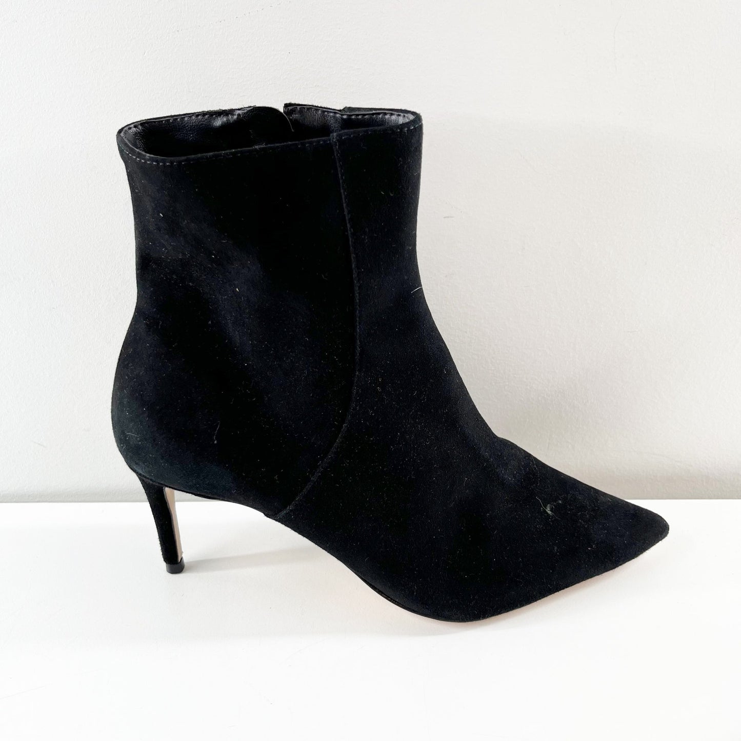 Schutz Bette Pointed Toe Kitten Stiletto Heel Ankle Boots Booties Black 8