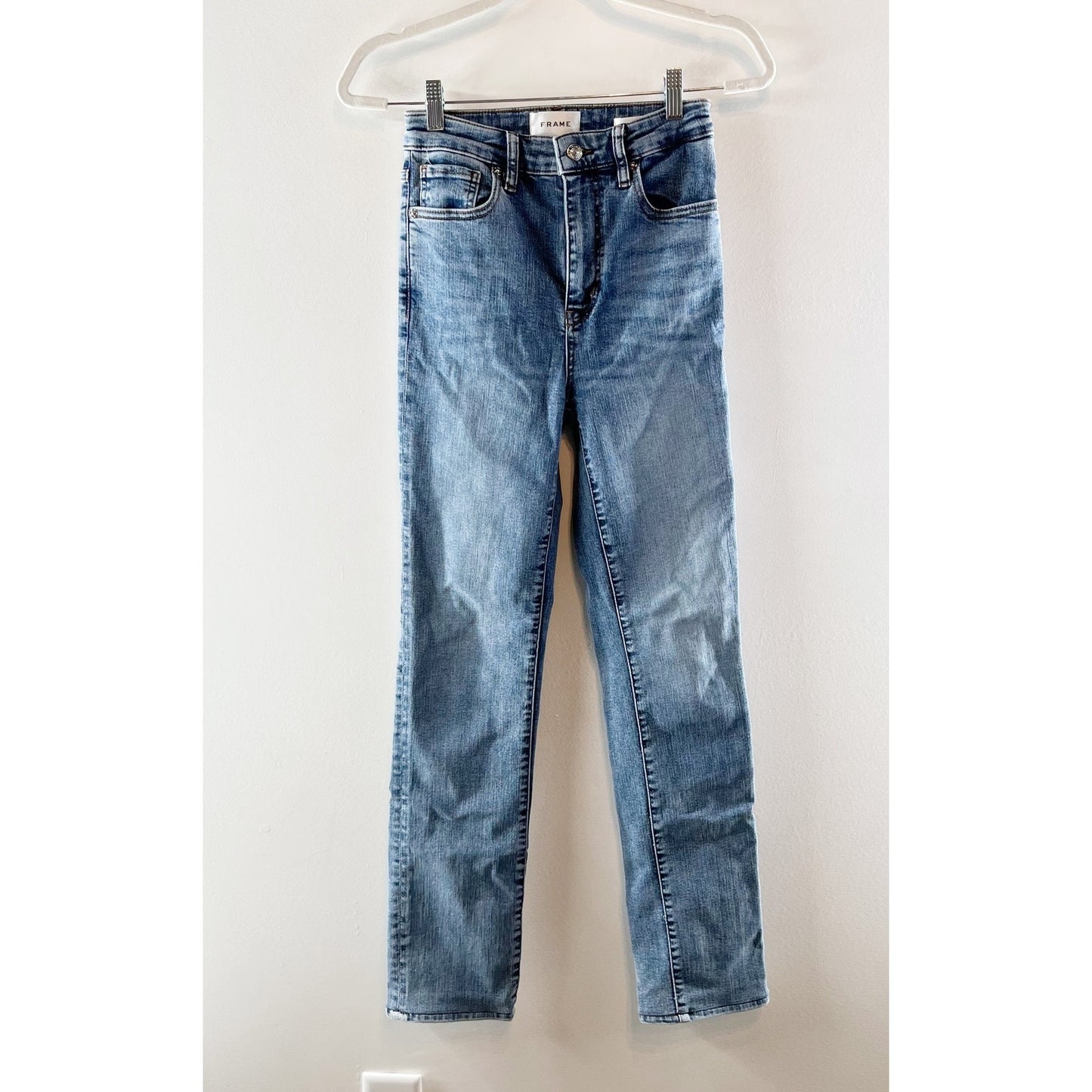 FRAME The Pencil High Waisted Straight Leg Ankle Jeans Blue 26