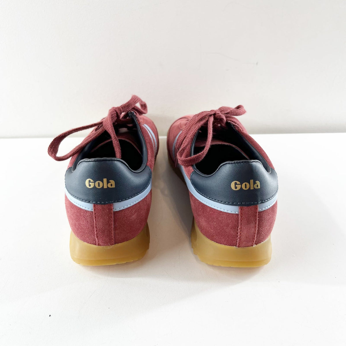 Gola Classics Torpedo Calf Suede Low Top Trainers Sneakers Red 7.5