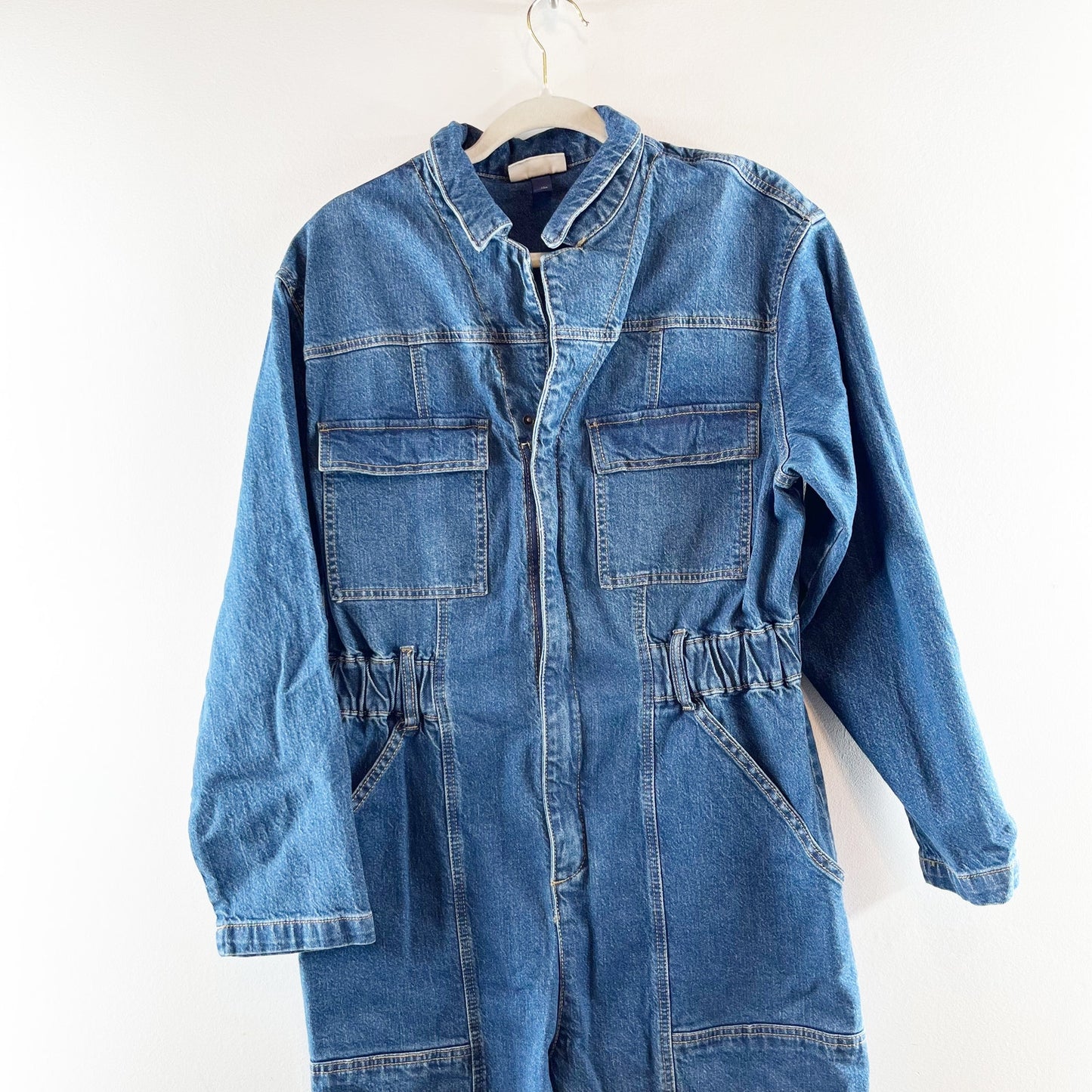 Universal Thread Denim Long Sleeve Coverall Utility Jumpsuit Blue 12