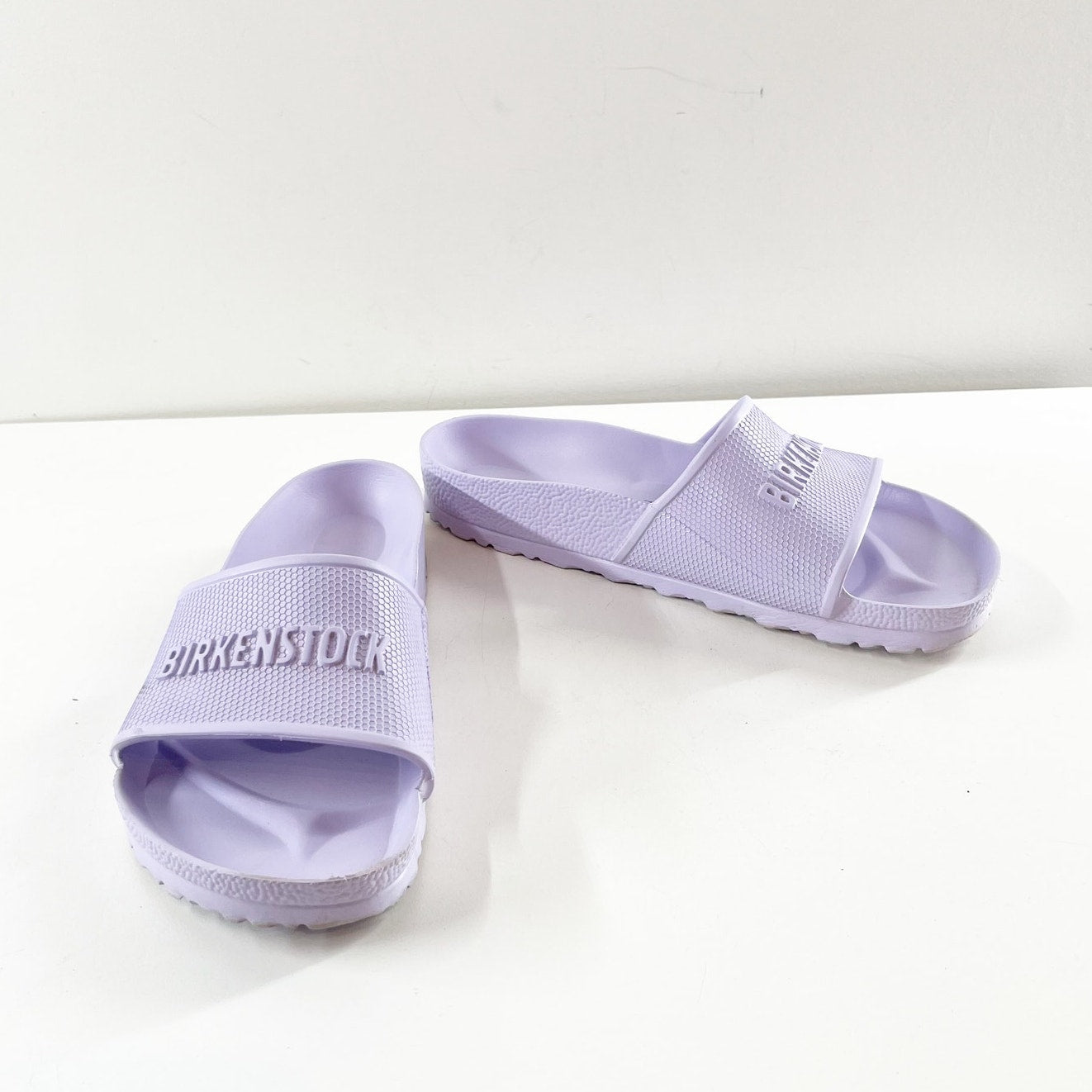 Birkenstock Barbados EVA Slip On Slides Sandals Purple Fog 40 / US 10