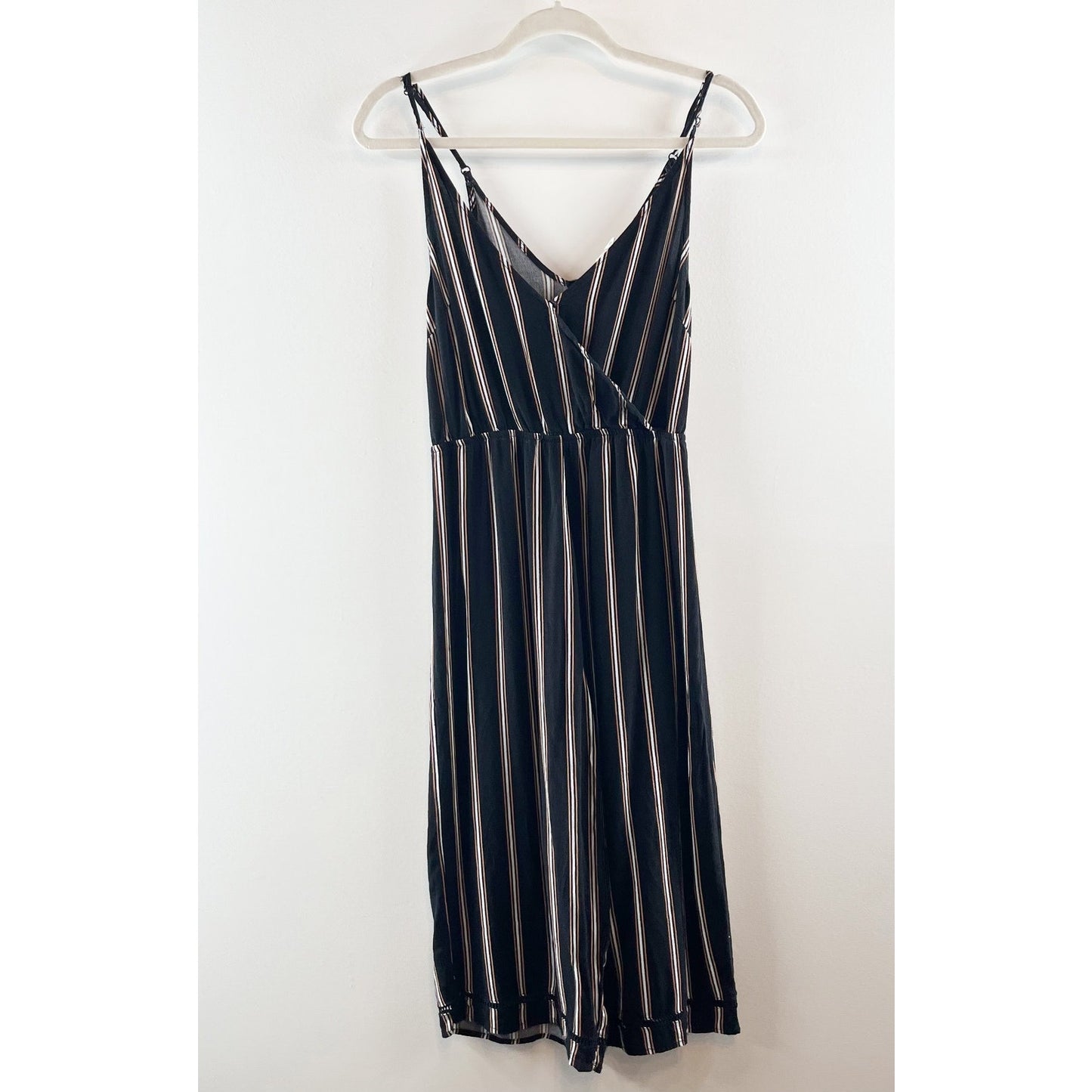 LA Hearts PacSun Striped Tank Cropped Wide Leg Jumpsuit Black XS