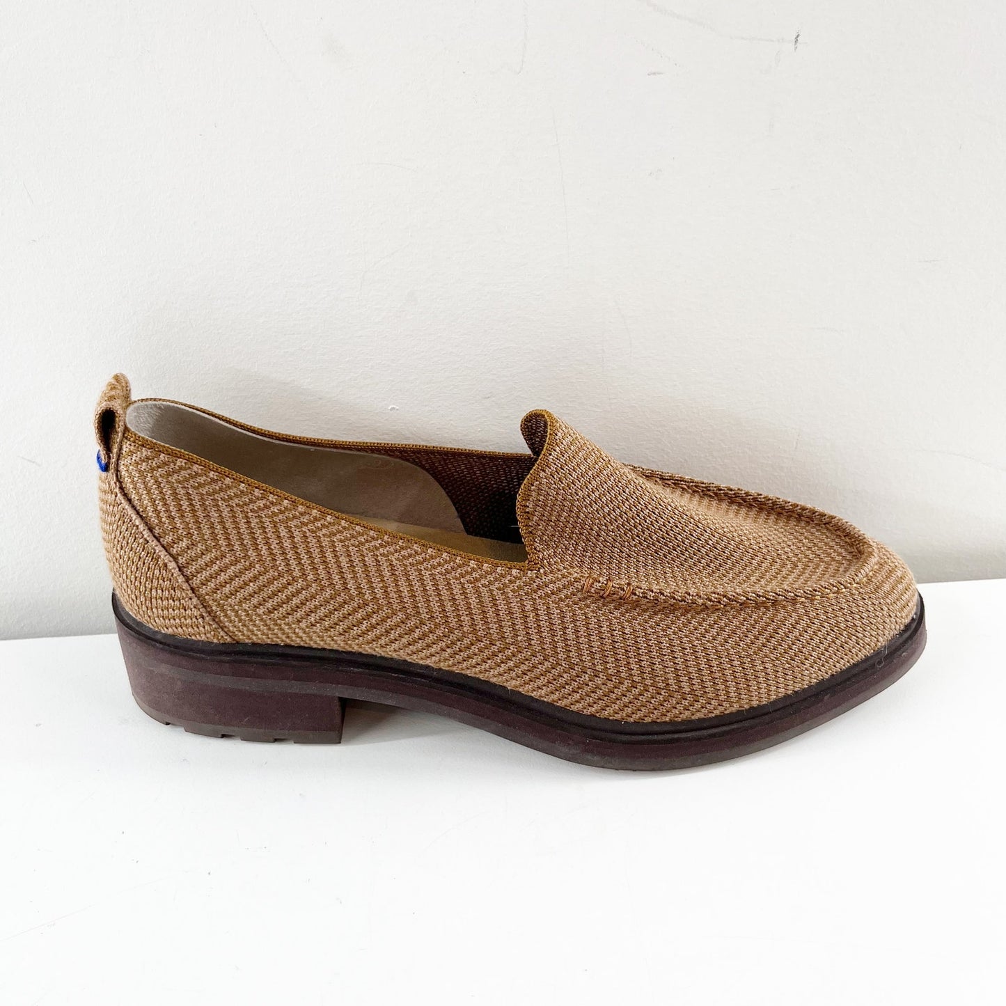 Rothy's The Lug Loafer Shoes Teak Herringbone Brown Tan 9