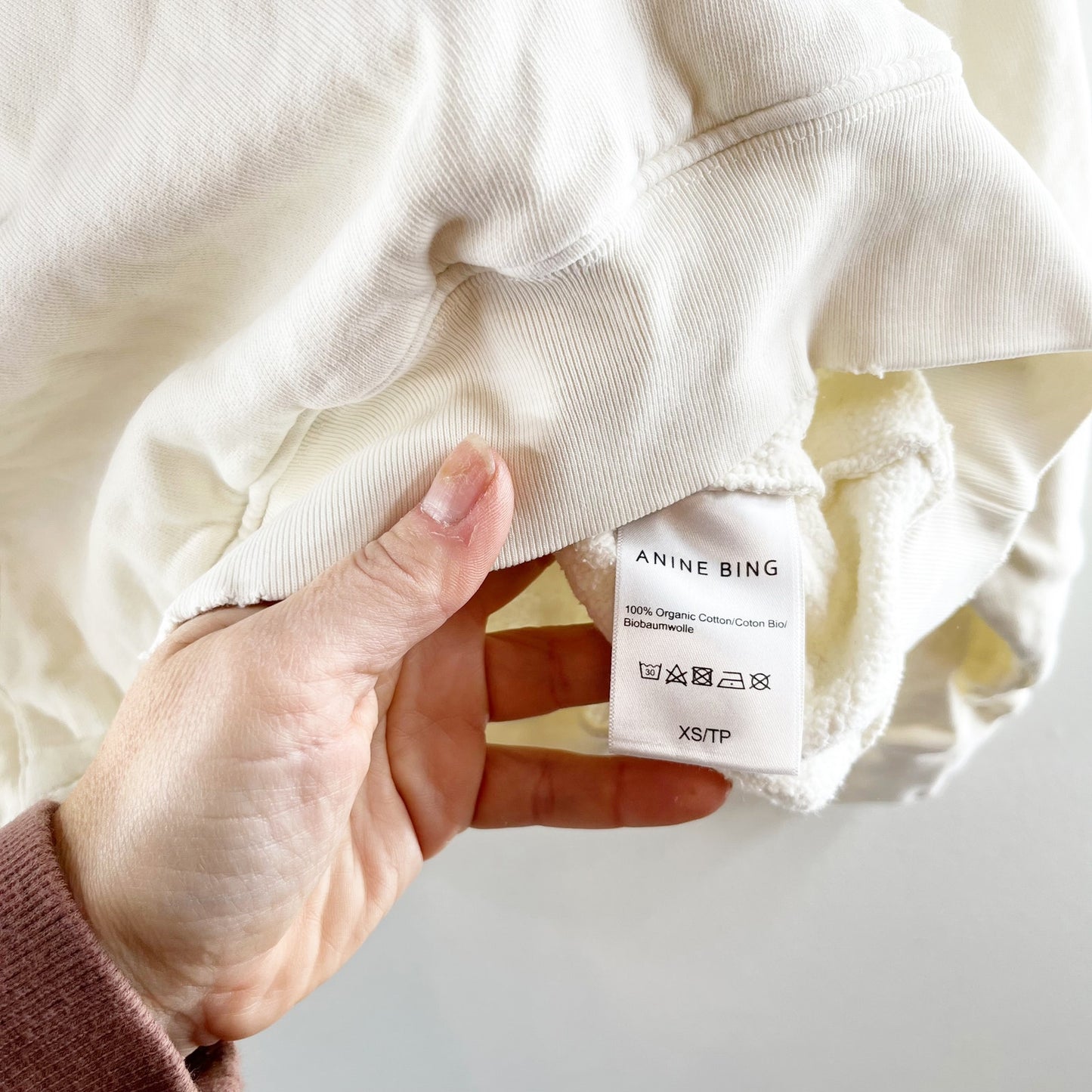 Anine Bing Sport Harvey Organic Cotton Oversized Graphic Sweatshirt White XS