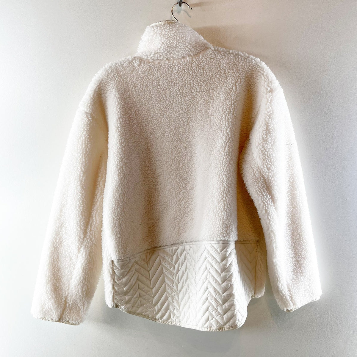 Athleta Cozy Sherpa Fleece Snap Jacket White XS