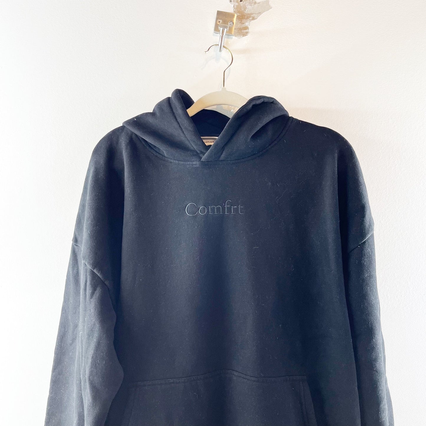 Comfrt Signature Fit Embroidered Logo Fleece Pullover Hoodie Sweatshirt Black 2X