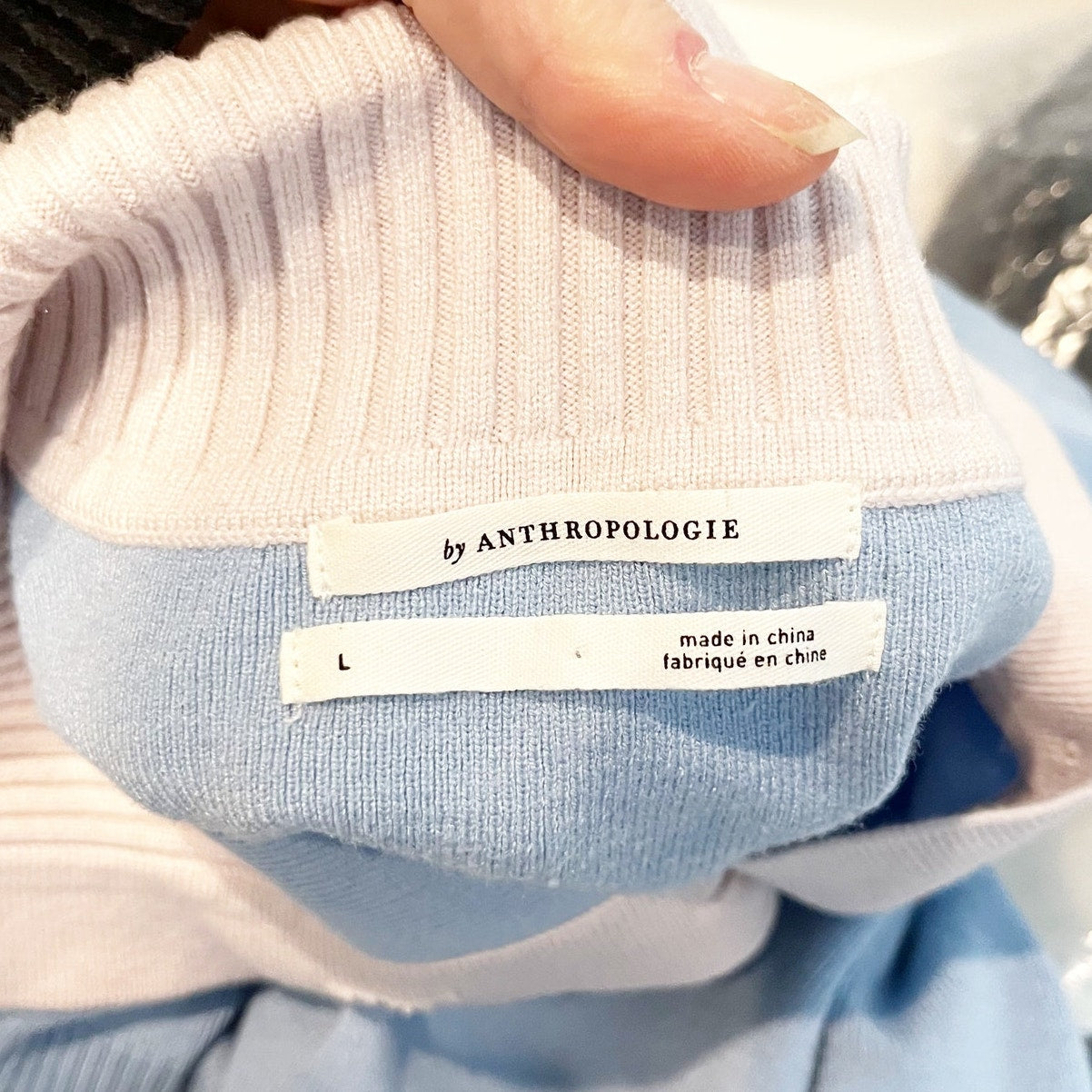 Anthropologie Short Sleeve Polo Collared Sweater Blue Large