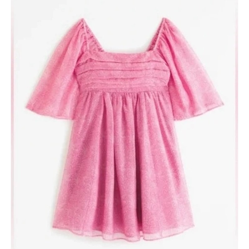 Abercrombie & Fitch Emerson Angel Short Sleeve Mini Dress Pink Large