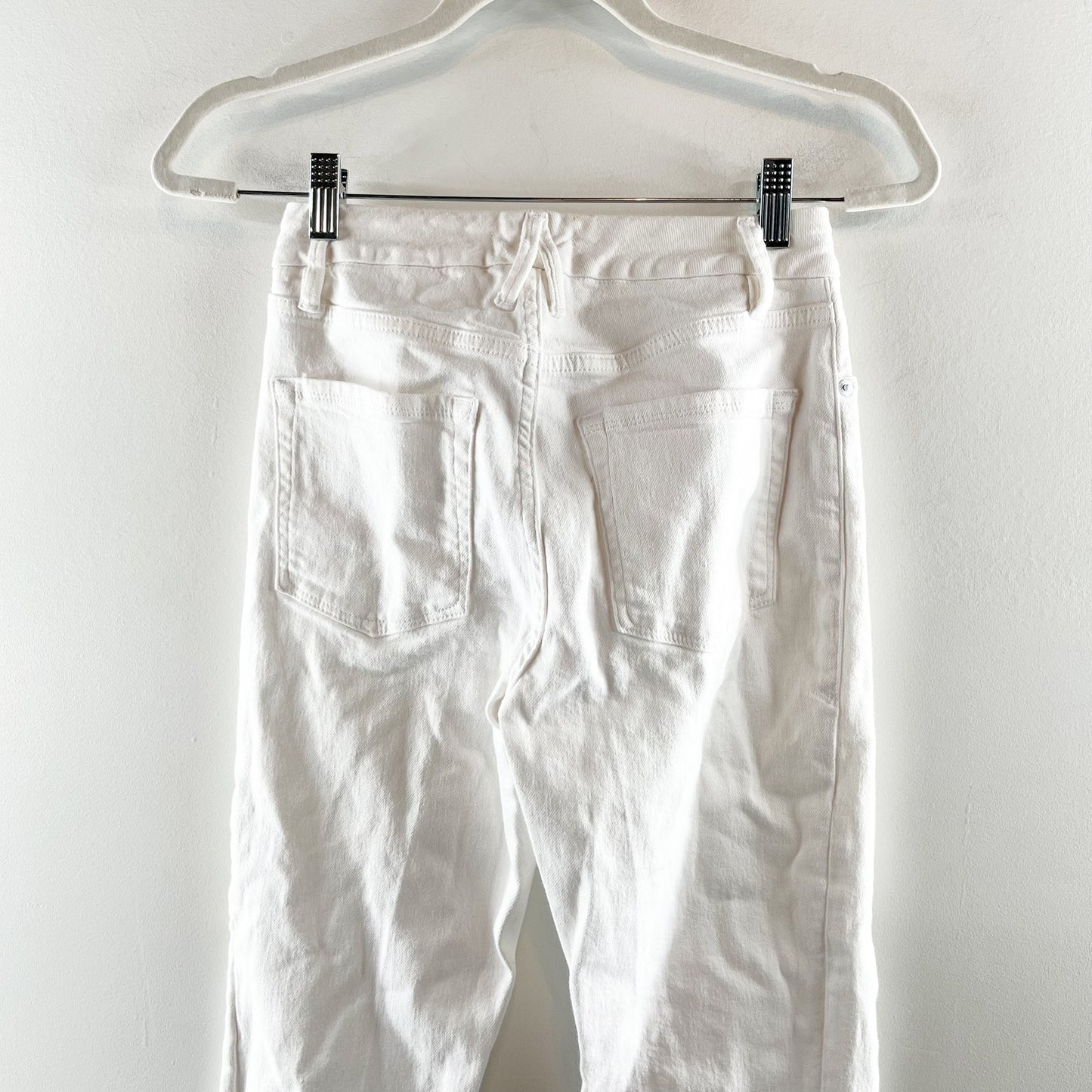 Good American Good Straight High Rise Raw Hem Jeans White 0 / 25