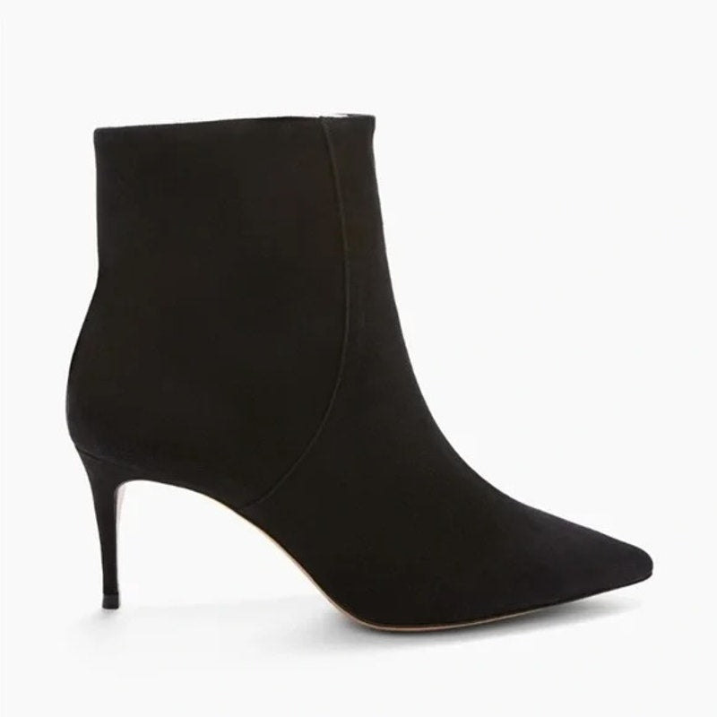 Schutz Bette Pointed Toe Kitten Stiletto Heel Ankle Boots Booties Black 8