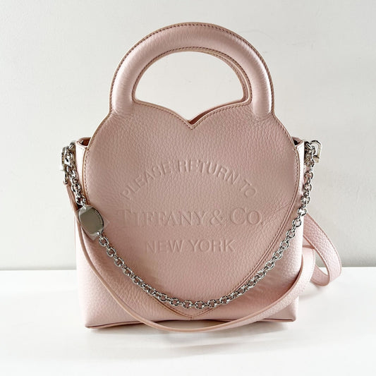 Tiffany & Co. Return to Tiffany Pink Leather Heart Crossbody Bag Purse