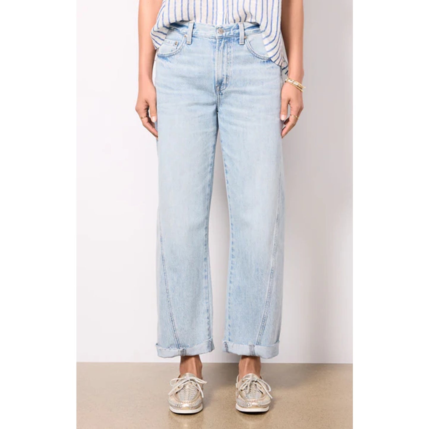 Pistola Seamed Kacey Cotton Blend Mid Rise Straight Leg Jeans Berkeley 31