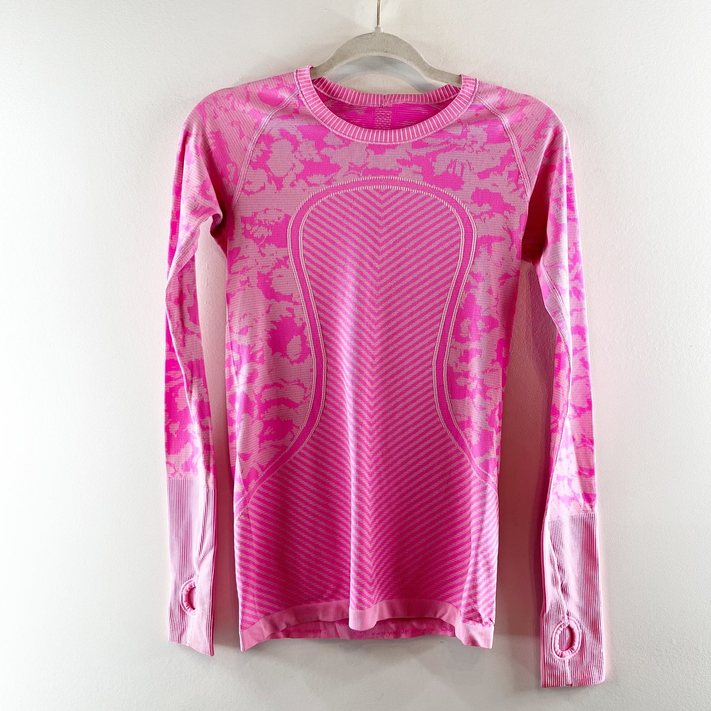 Lululemon Swiftly Tech Long Sleeve Crew Heathered Raspberry Glo Light Pink 6