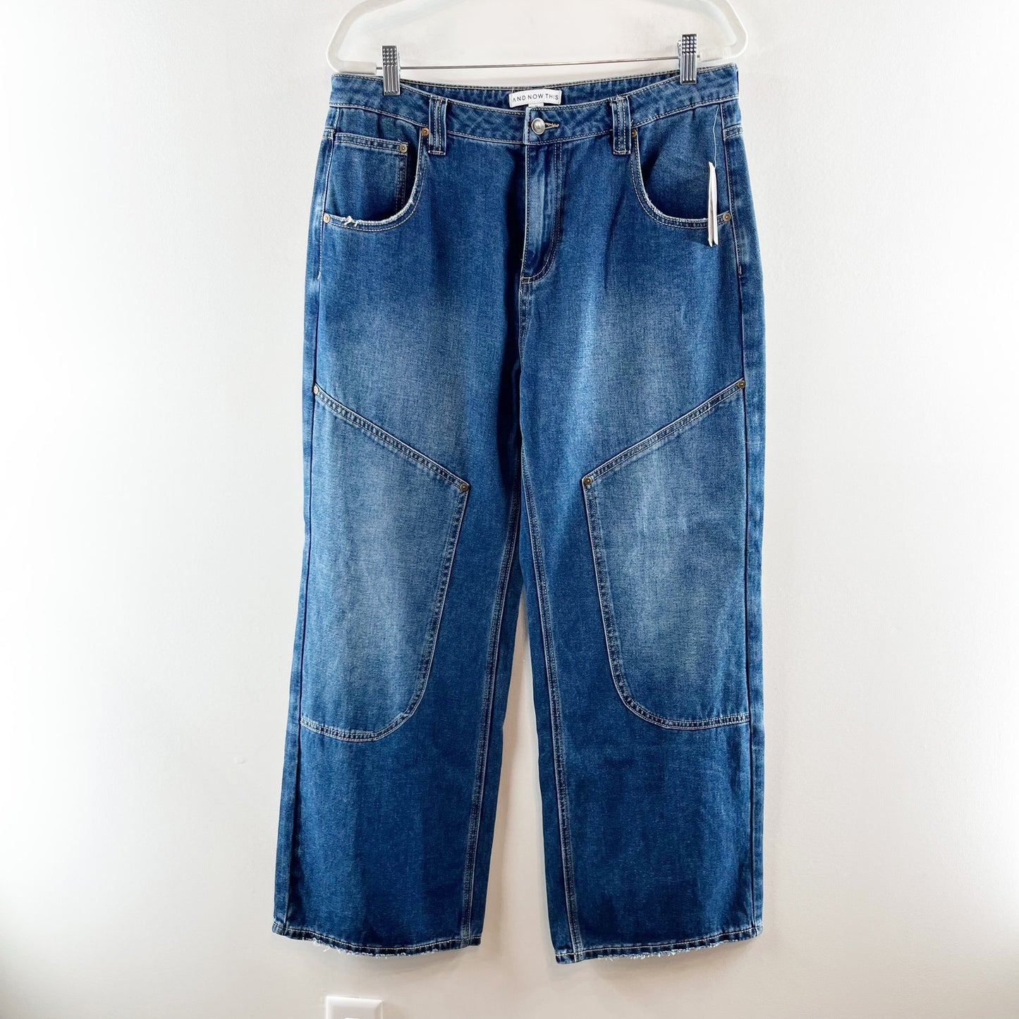 And Now This High Rise Straight Leg Cotton Jeans Blue 31 / 12