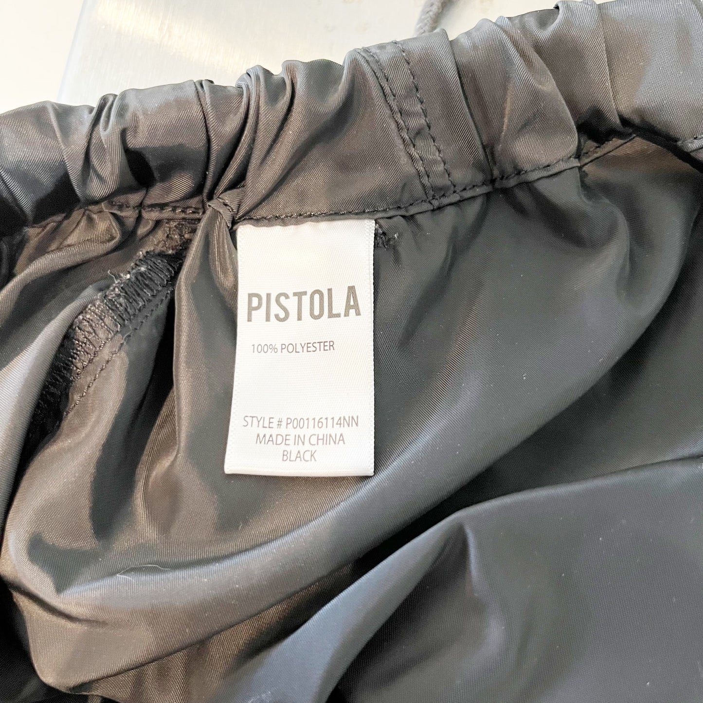 Pistola Jade High Rise Drawstring Lightweight Cargo Trouser Pants Black Medium