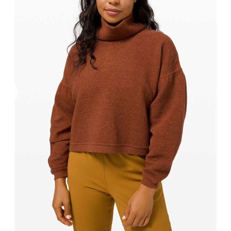 Lululemon Peaceful Moments Pullover Heathered Ancient Copper Rust Brown 12