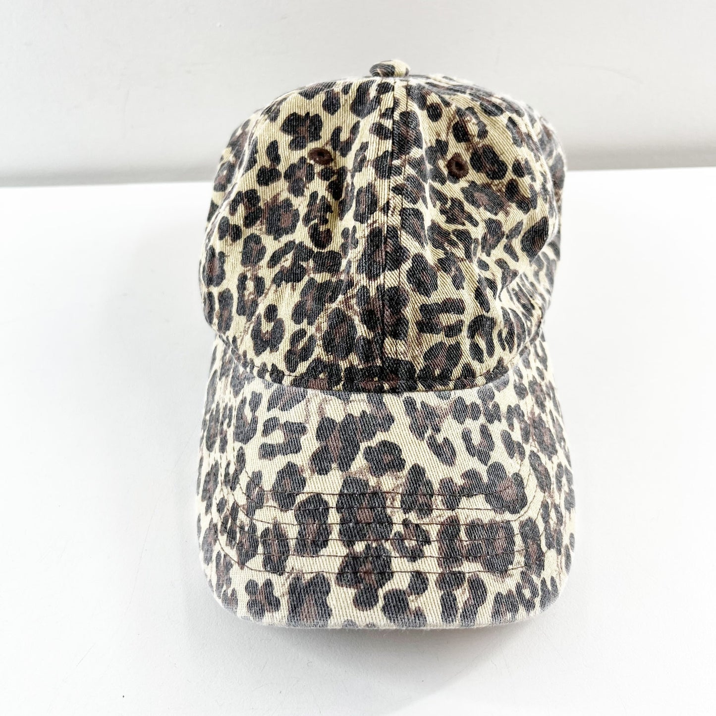Anthropologie Adjustable Leopard Print Baseball Hat Cap Tan Black