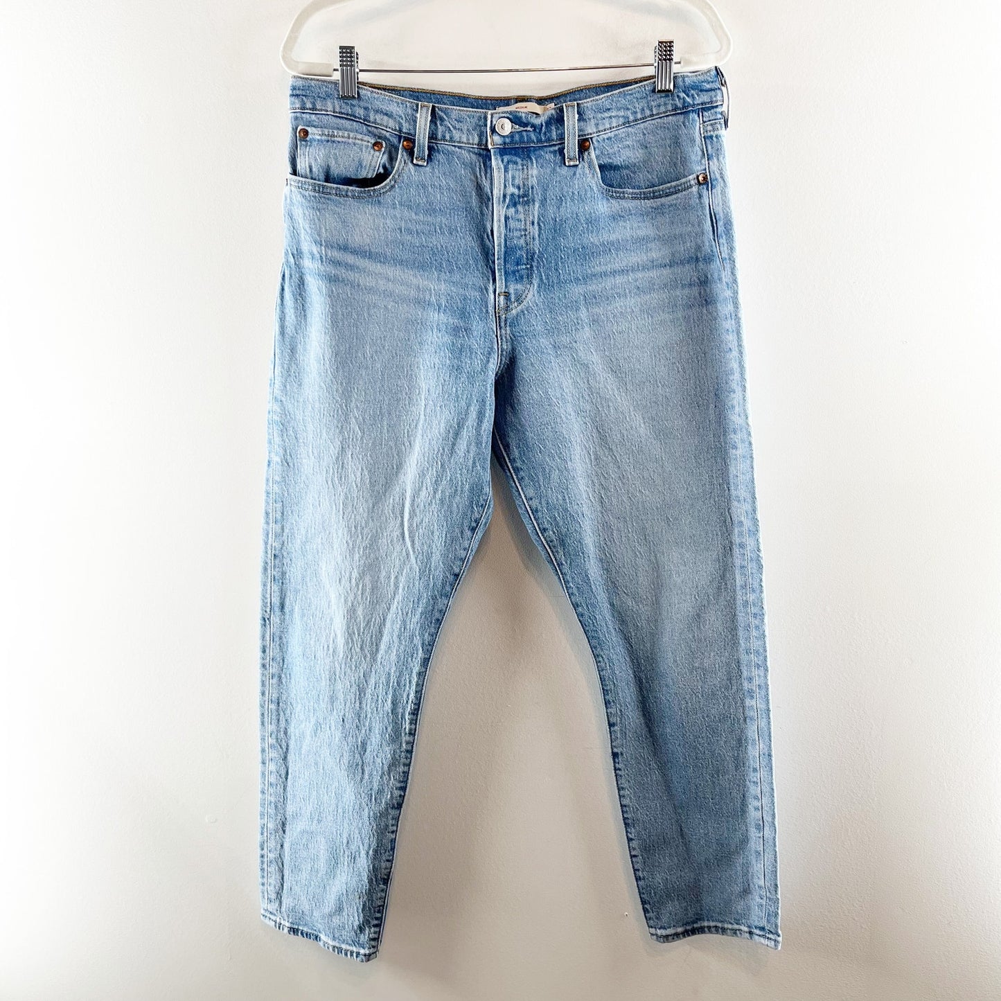 Levi's Wedgie Icon Fit High Rise Button Fly Ankle Jeans Blue 32 / 14