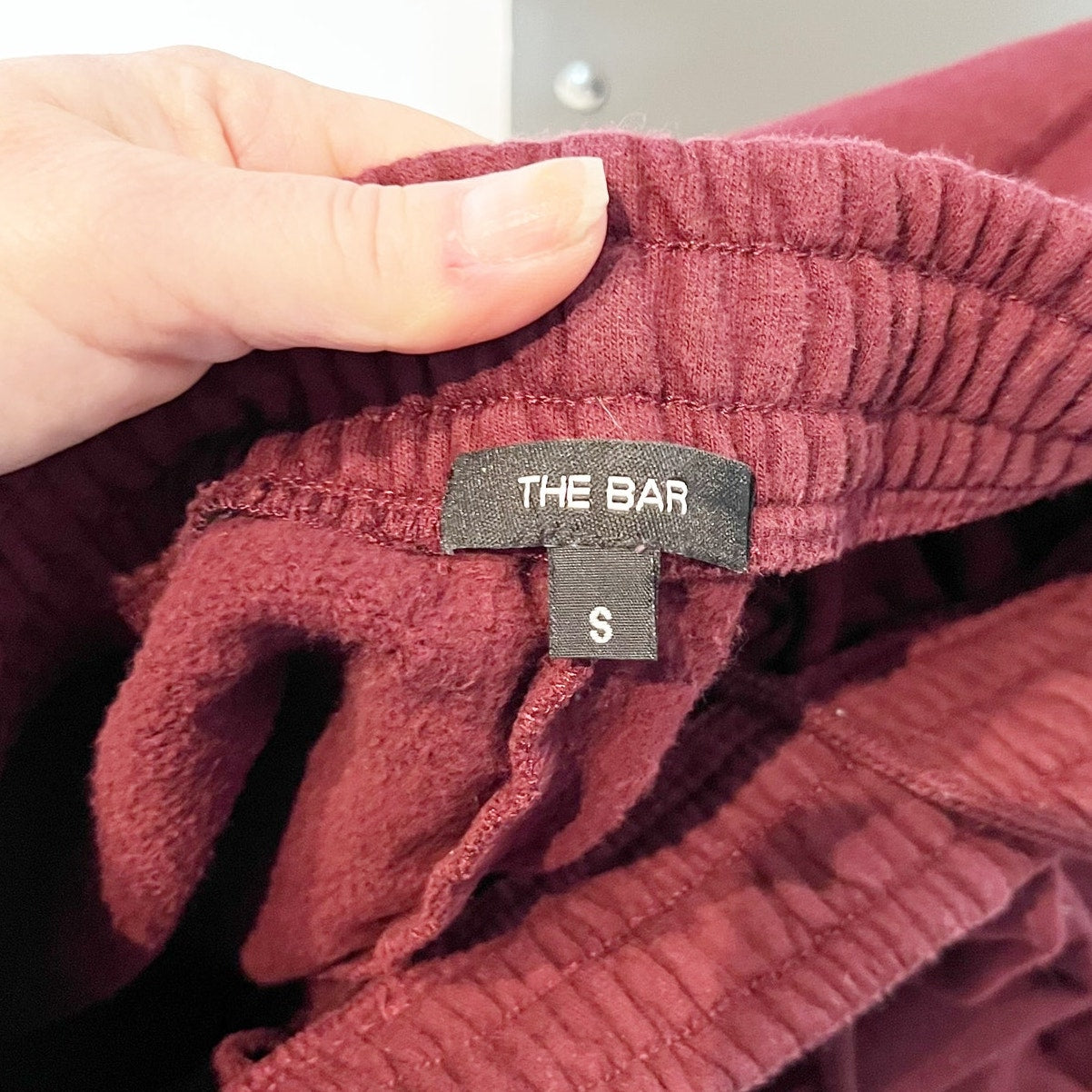 The Bar Varsity Jogger Sweatpants Maroon Red Small