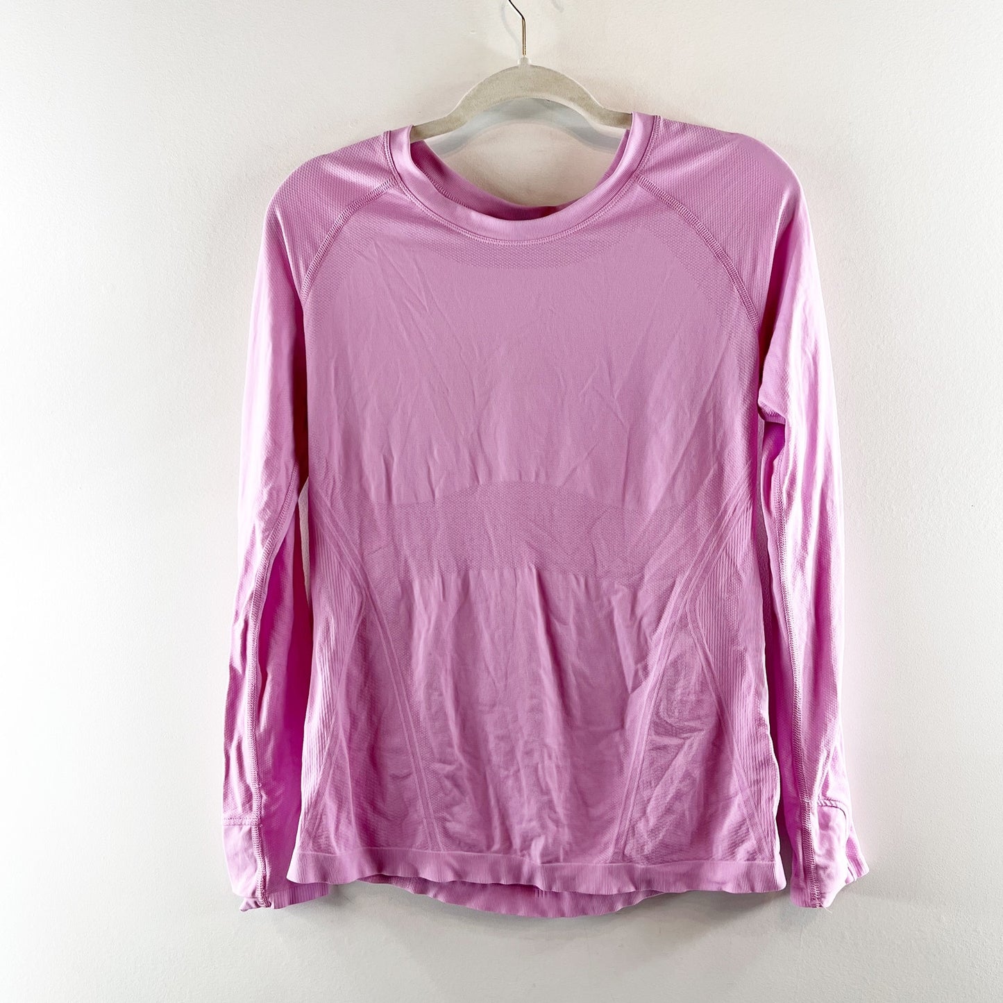 Athleta Momentum Seamless Long Sleeve  Activewear Top Bubblegum Pink Large