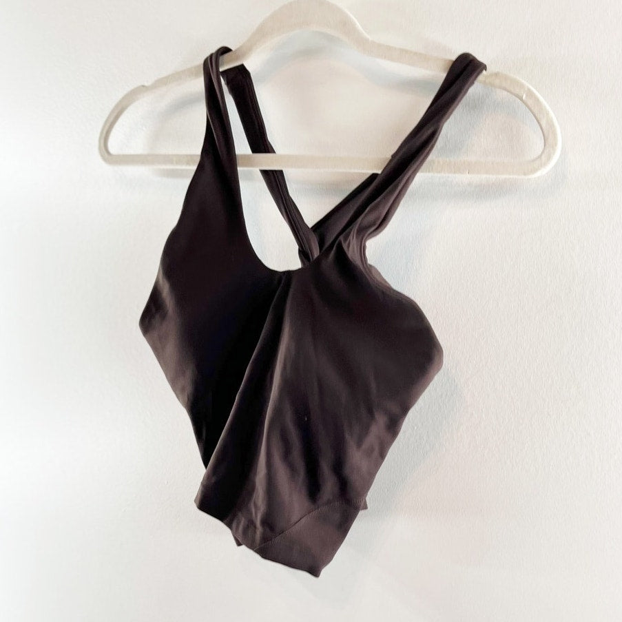 Lululemon Align Keyhole Halter Cropped Tank Top Espresso Brown 4