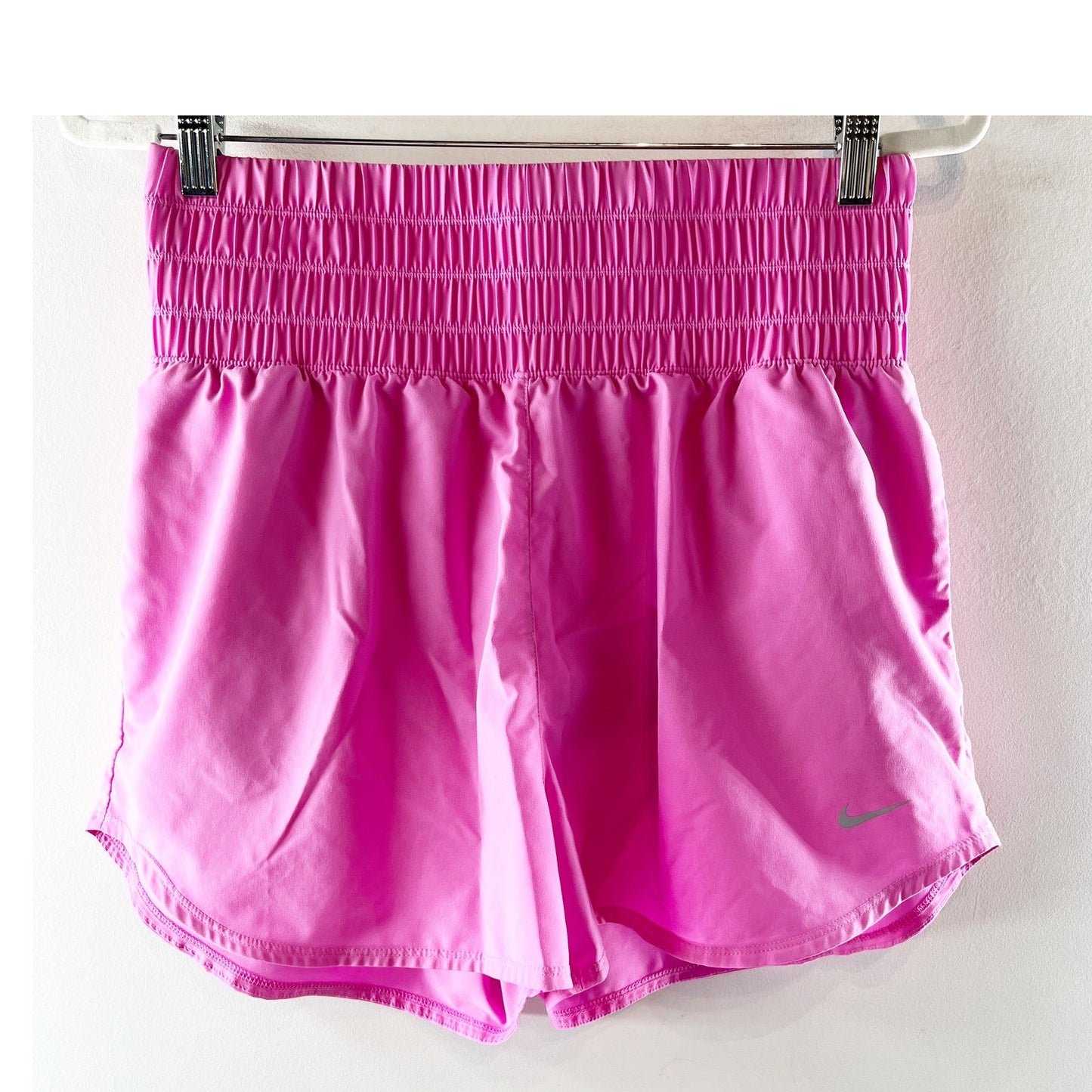 Nike Dri Fit High Rise Lined Running Active Shorts Bright Pink Large