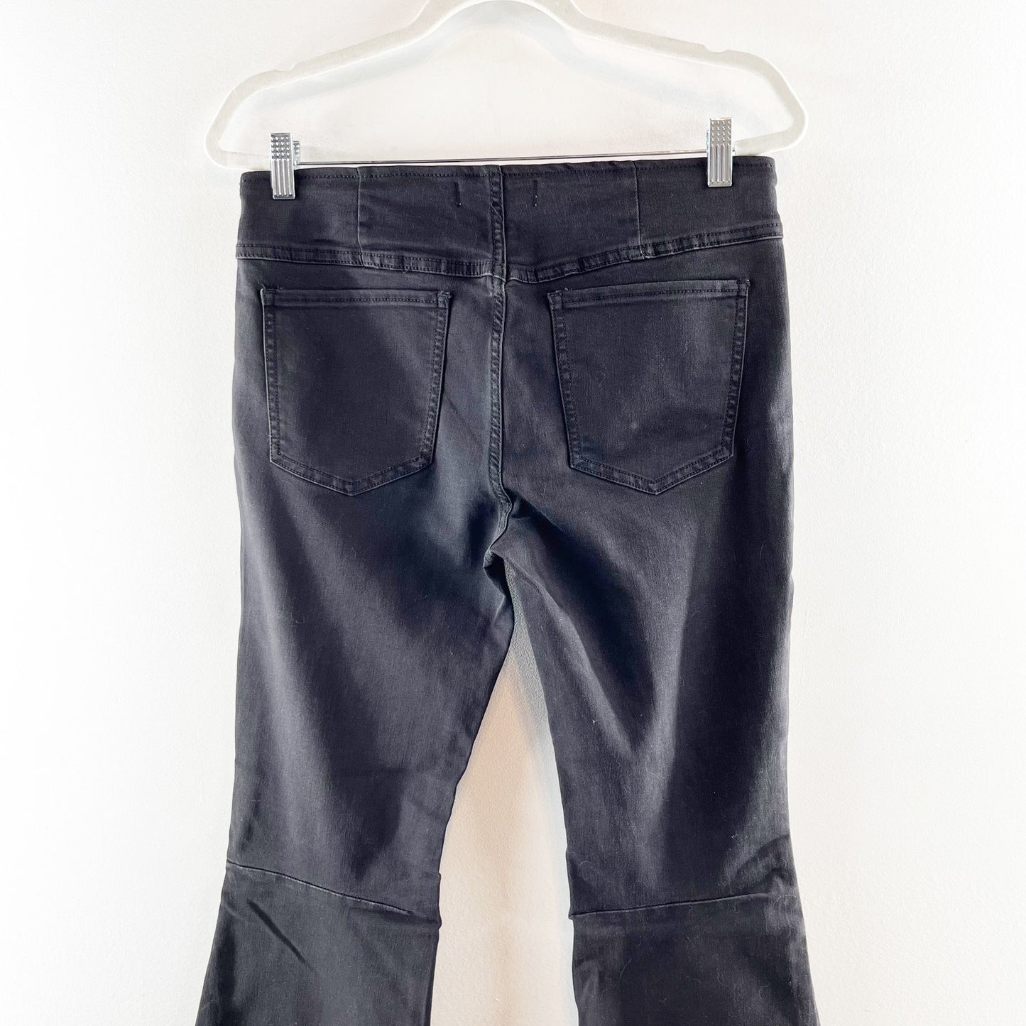 Free People High Rise Penny Flare Pull On Pants Jeans Black 30 / 10