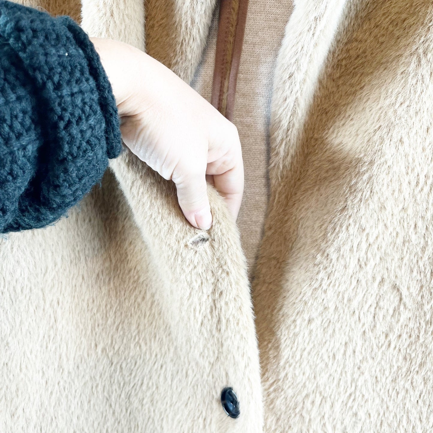 Sanctuary by Anthropologie Colleen Long Sleeve Teddy Long Overcoat Camel Small