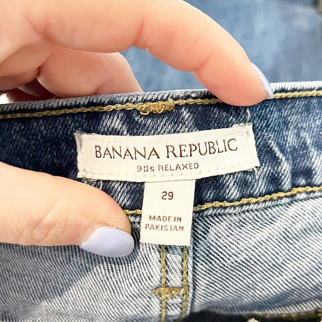 Banana Republic 90s Relaxed Mid Rise Jeans Medium Wash Blue 29 / 8
