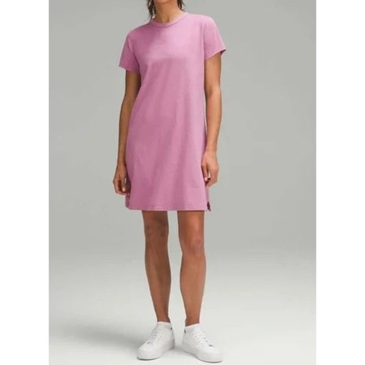 Lululemon Classic Fit Short Sleeve Cotton Mini Dress Purple Small