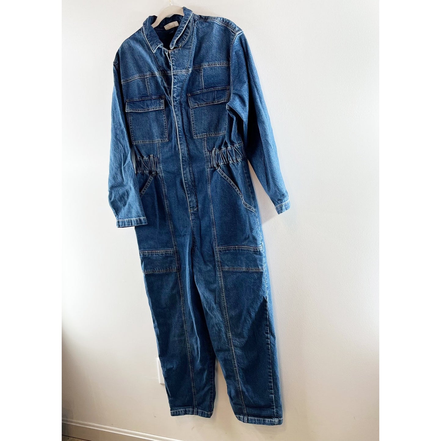 Universal Thread Denim Long Sleeve Coverall Utility Jumpsuit Blue 12