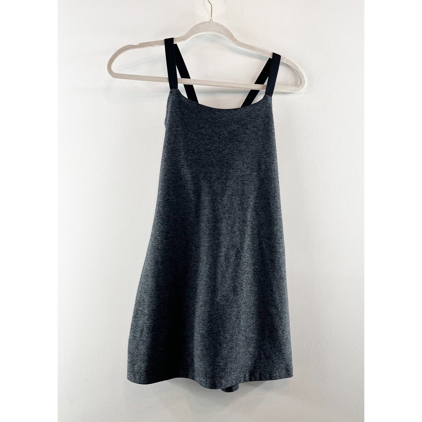 Beyond Yoga Spacedye Move It Mini Dress with Built-In Short Black Charcoal Small