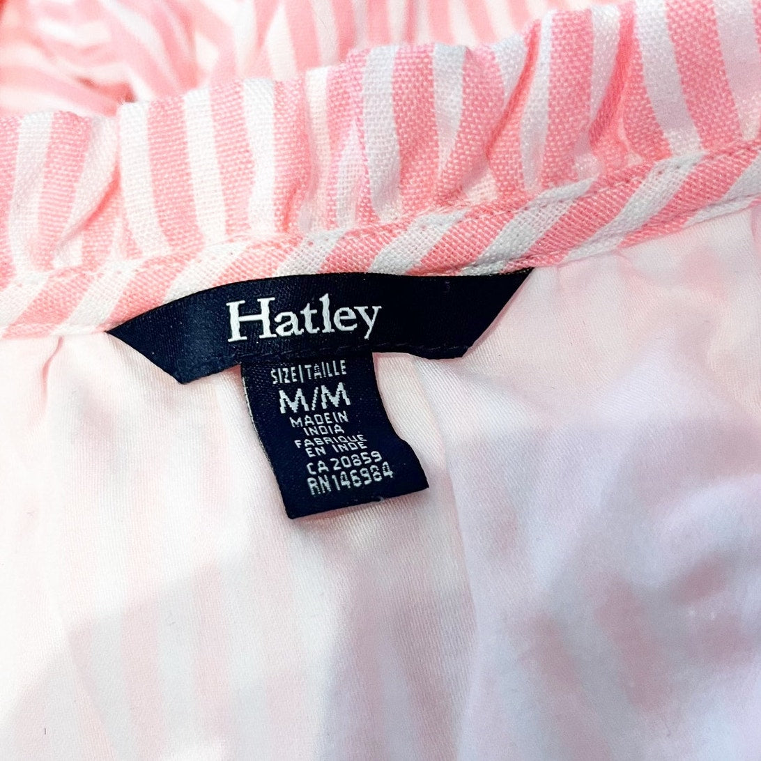 Hatley The Layla Flutter Sleeve Striped Tiered Mini Dress Pink Medium