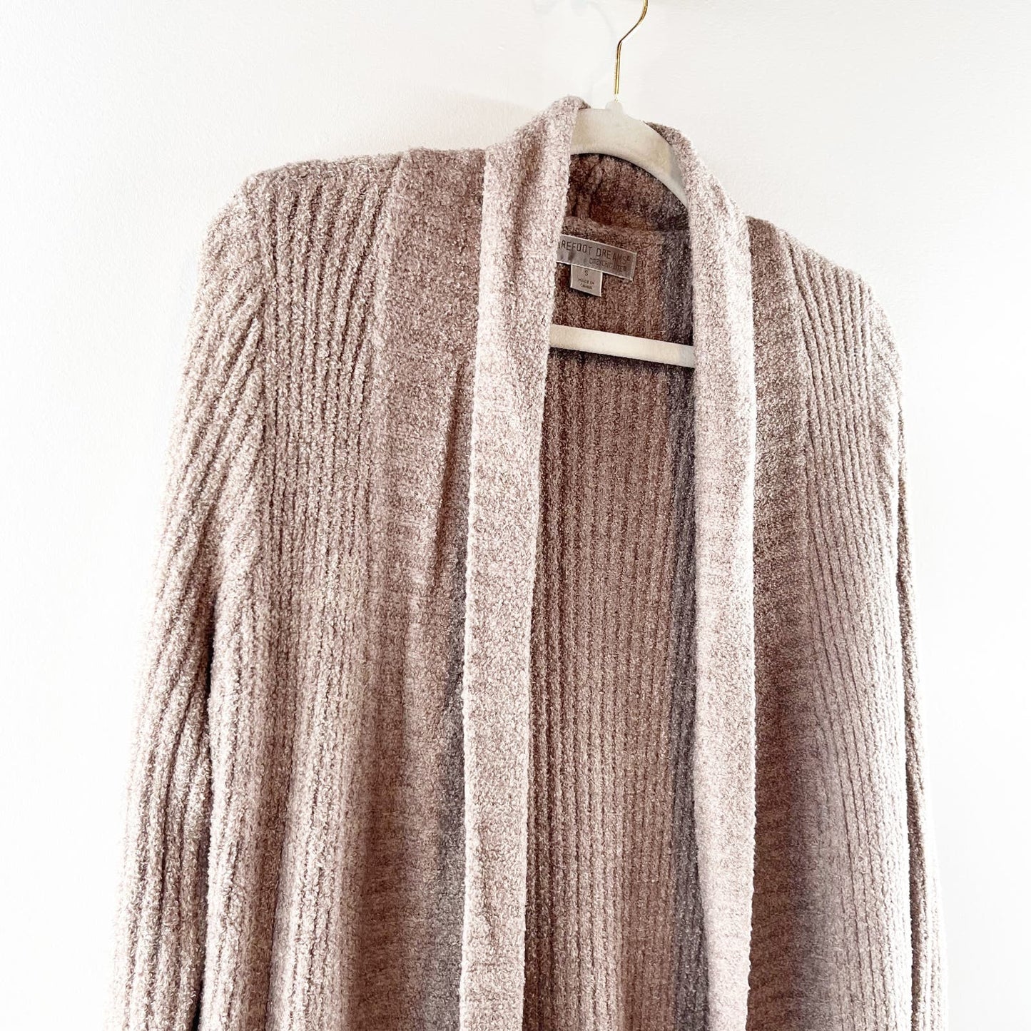 Barefoot Dreams Cozy Chic Lite Montecito Duster Cardigan Sweater Brown Small