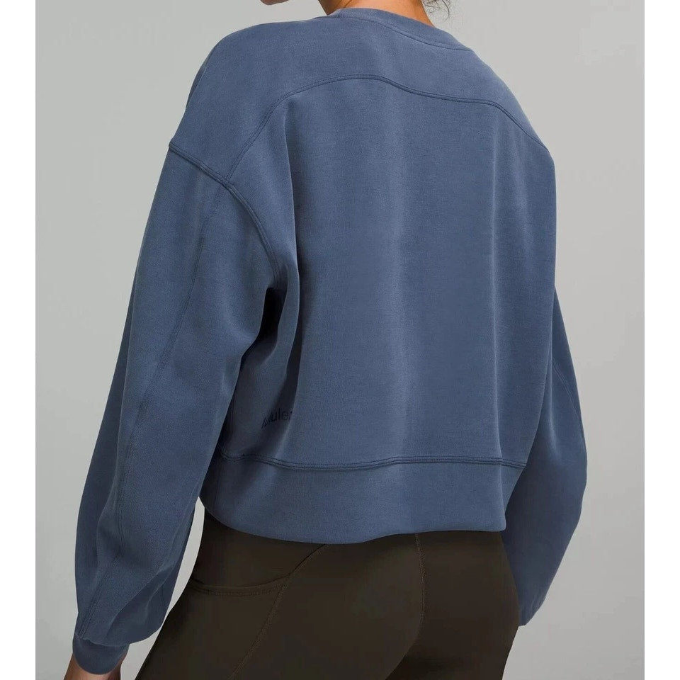 Lululemon Perfectly Oversized Cropped Crew Sweatshirt Softstreme Mineral Blue 12
