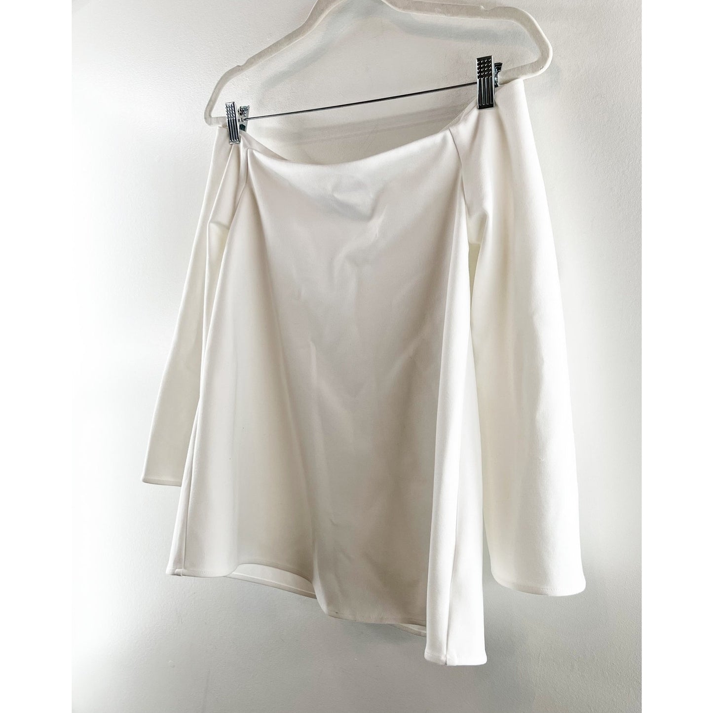 Tuckernuck Miranda Off The Shoulder Long Sleeve Blouse Top White Small