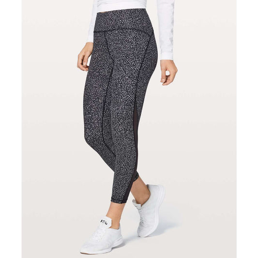 Lululemon Train Times 7/8 Legging Pants 25" Night View White Black 8