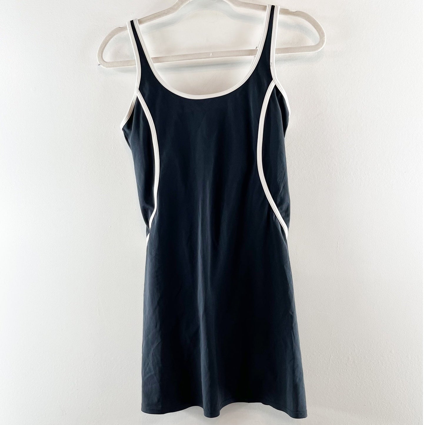Abercrombie Traveler Active Tennis Mini Dress Black White Piping Small