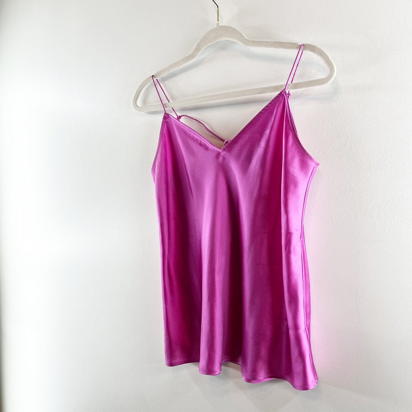 Paige Cicely Silk Sleeveless V-Neck Camisole Tank Top Meadow Mauve Medium