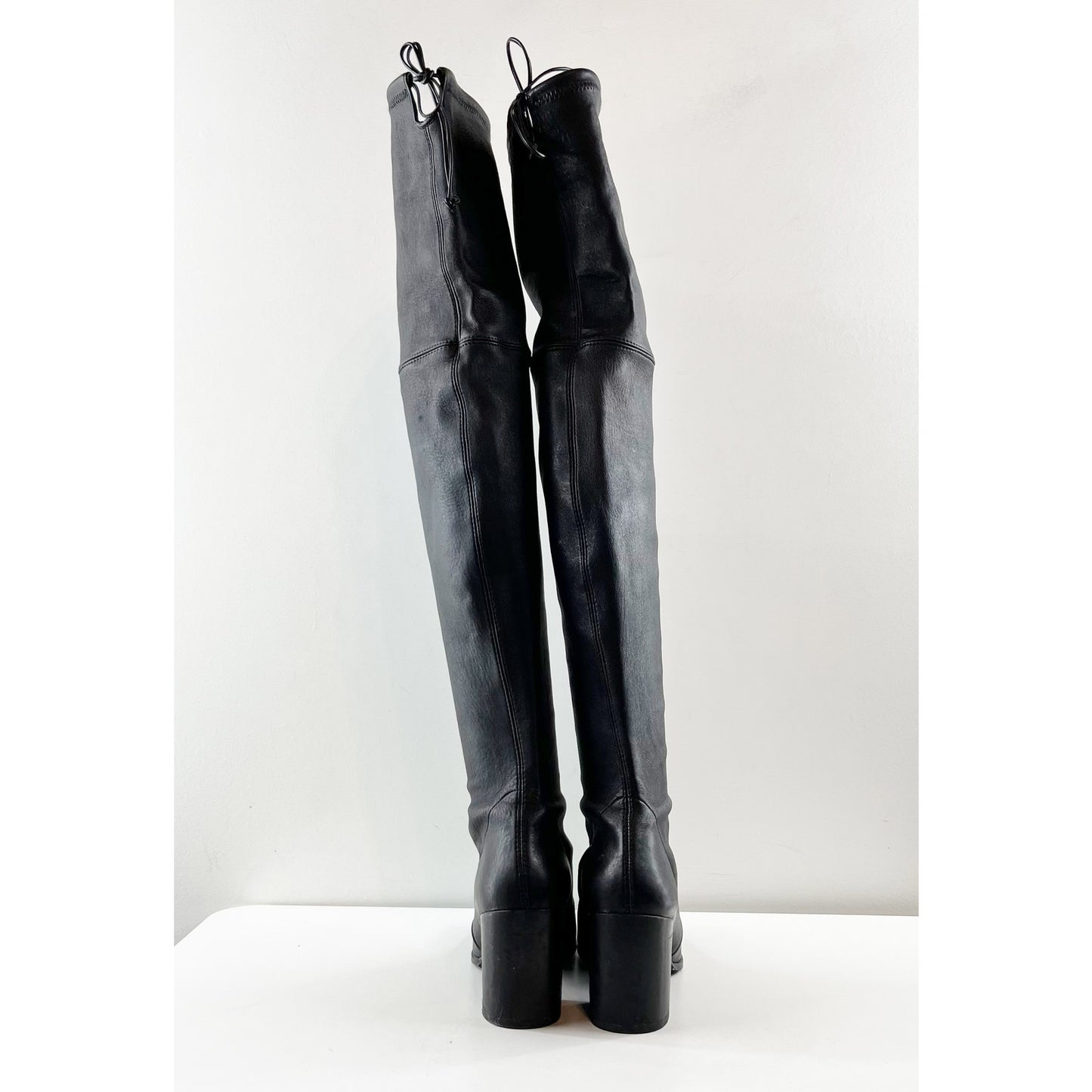 Stuart Weitzman Tieland Stretch Nappa Leather Over-the-Knee Boots Black 8M