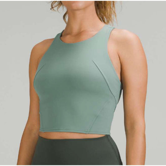 Lululemon Invigorate Crop Training Tank Top Tidewater Teal Green 6