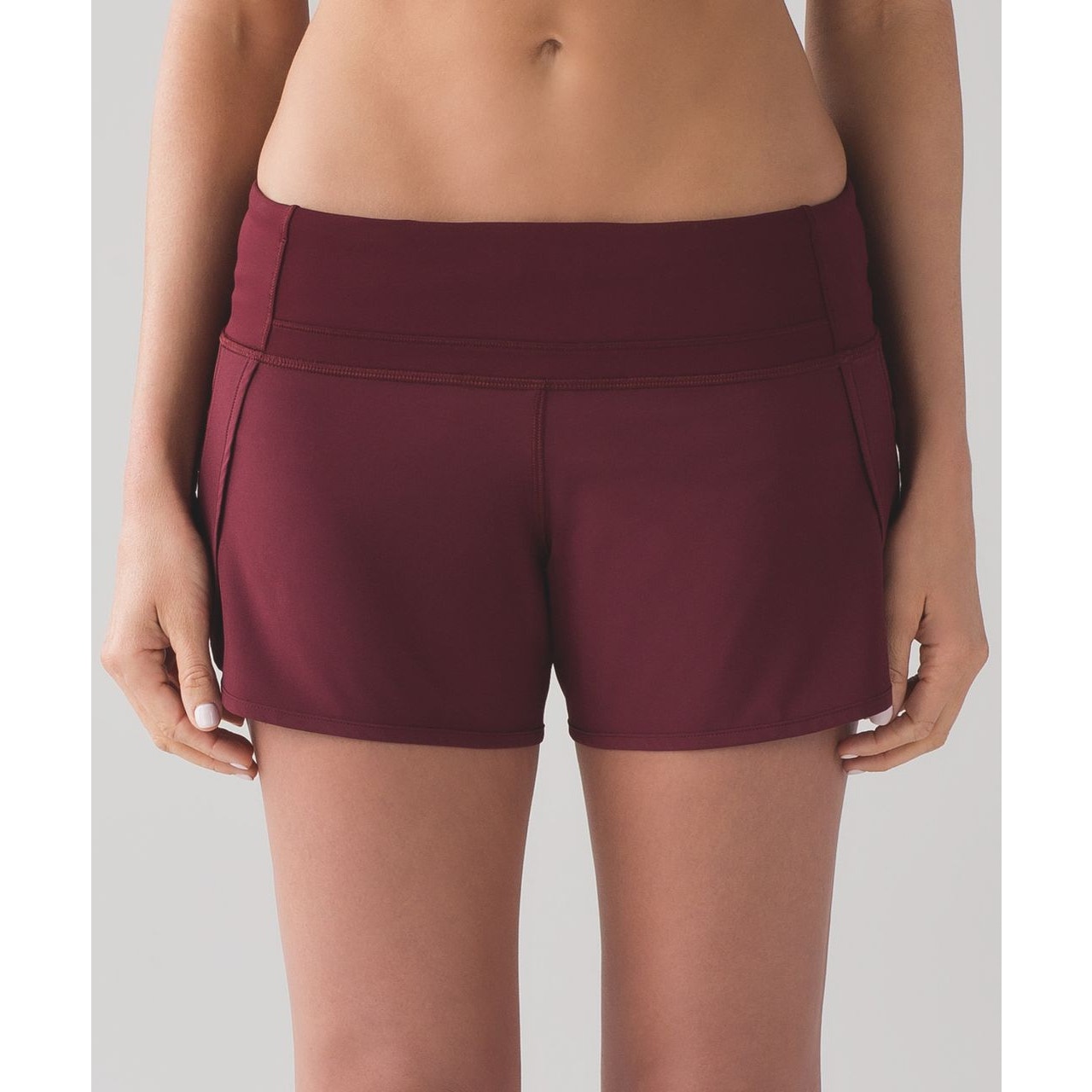 Lululemon Athletica Run Times Medium Rise Short 4-way Stretch 4" Deep Rouge 10