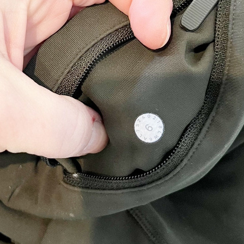 Lululemon Speed Up Crop 21" Leggings w Pockets Dark Olive Green 6