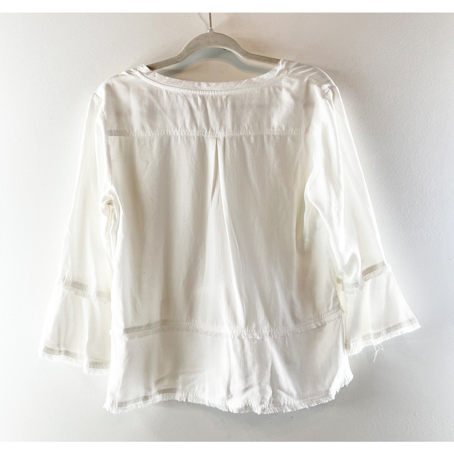 Cloth & Stone Long Sleeve V Neck Top Shirt Blouse White Small