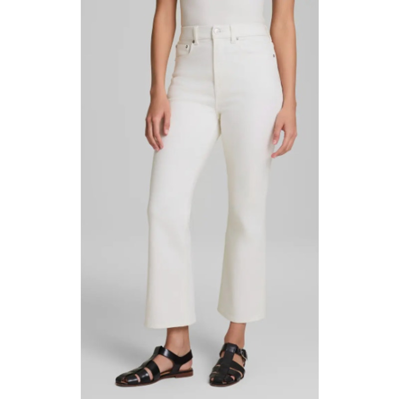 SPANXsculpt ReDefine High Waisted Kick Flare Cropped Jeans Cream 4
